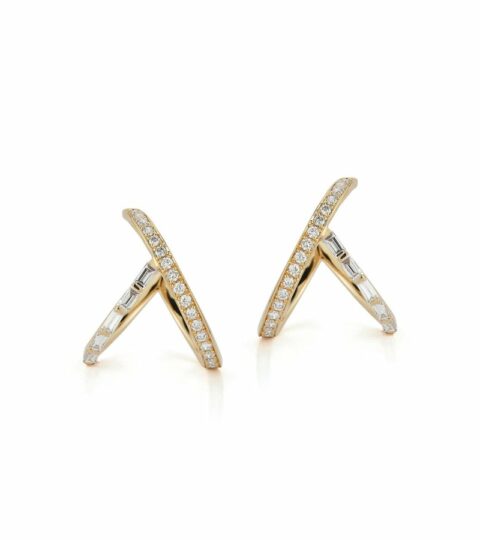 Women’S MATEO  | 14Kt Diamond Y Bar Hoops