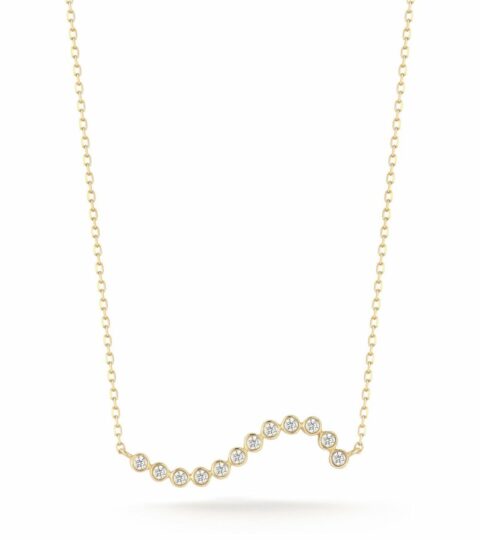 Women’S MATEO  | 14Kt Diamond Bezel Wave Necklace