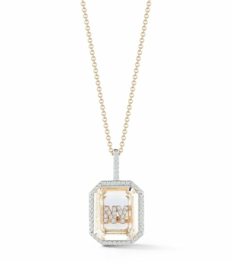 Women’S MATEO  | 14Kt Diamond Frame Double Secret Initial Necklace