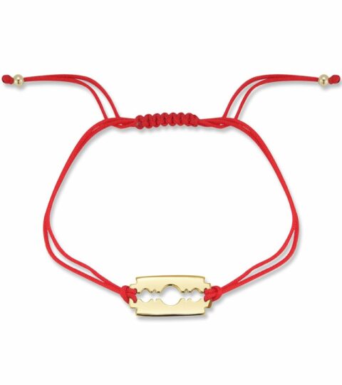 Men’S MATEO  | 14Kt Razor Blade On Red Nylon Bracelet