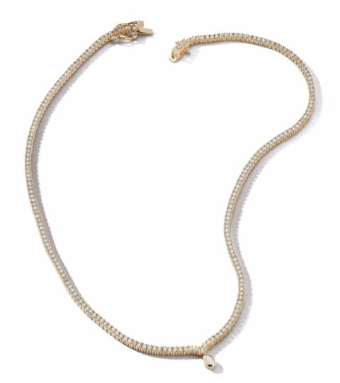 Women’S MATEO  | 14Kt V Diamond Tennis Necklace With Diamond Pear Drop