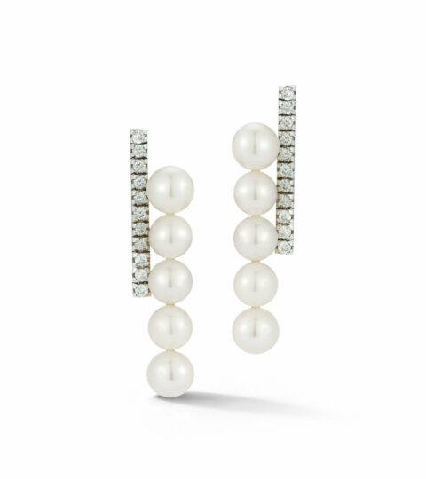 Women’S MATEO  | 14Kt Gold Diamond And Pearl Bypass Earring