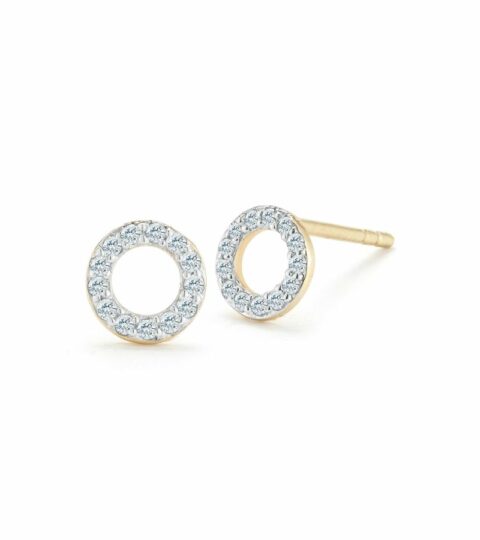 Women’S MATEO  | 14Kt Yellow Gold Mini Diamond Circle Stud