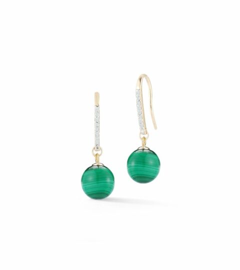 Women’S MATEO  | 14Kt Gold Single Malachite Drop Earrings