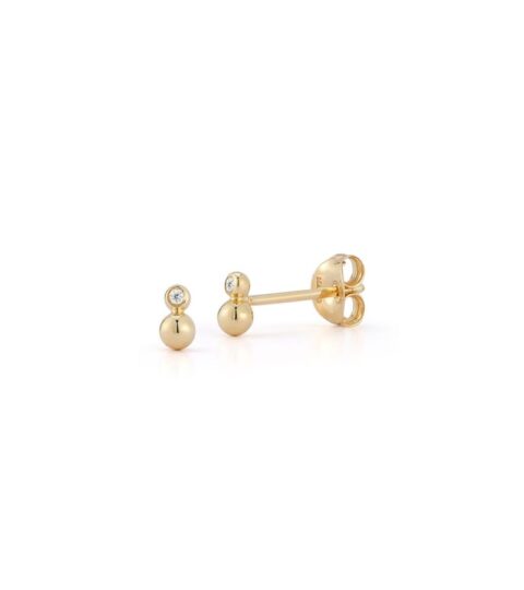 Women’S MATEO  | 14Kt Diamond Gold Ball Studs