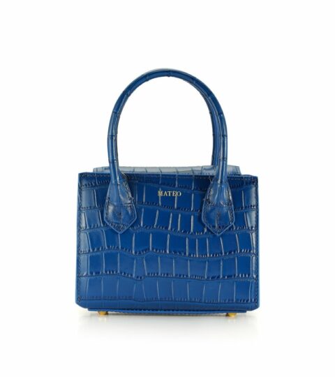 Bags MATEO  | Blue Sapphire Croc Diana Bag