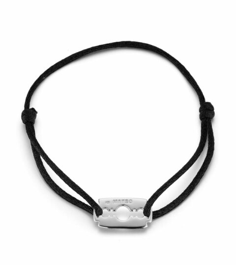 Men’S MATEO  | Razor Blade On Black Nylon Bracelet