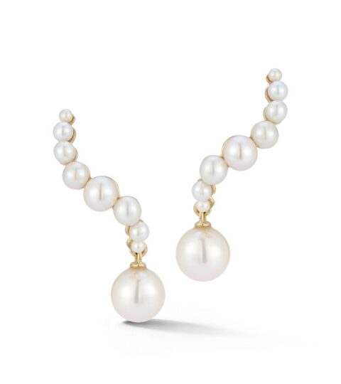 Women’S MATEO  | 14Kt Pearl Curve Drop Earrings