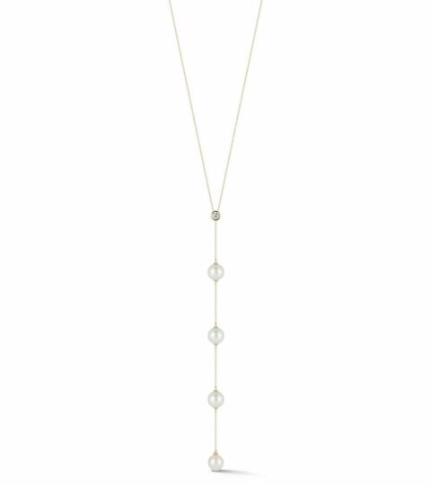 Women’S MATEO  | 14Kt Diamonds And Pearls Drizzle Lariat Necklace