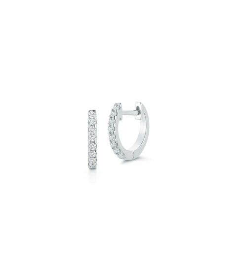 Women’S MATEO  | 10Mm Diamond Huggie – White Gold