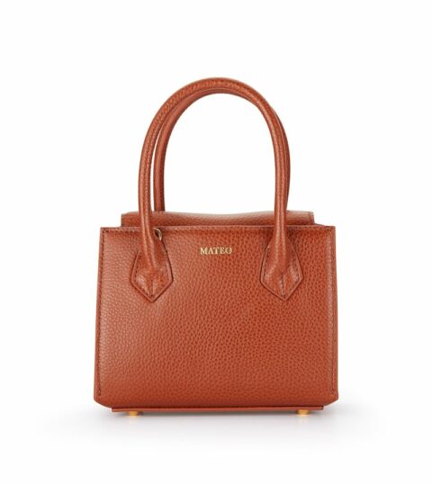 Bags MATEO  | Cognac Pebbled Leather Diana Bag