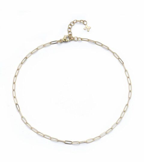 Women’S MATEO  | 14Kt Small Paperclip Chain Anklet