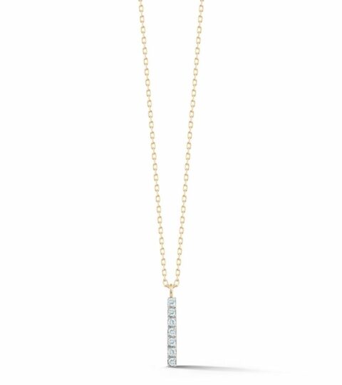 Women’S MATEO  | 14Kt Gold Small Diamond La Barre Necklace