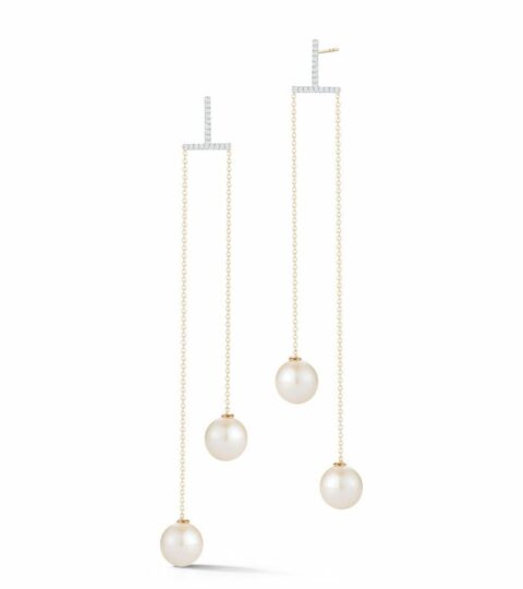 Women’S MATEO  | 14Kt Gold Diamond Bar Duo Pearl Drop Earring