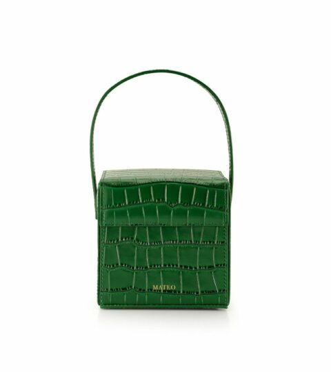 Bags MATEO  | Emerald Croc Catherine Box Bag