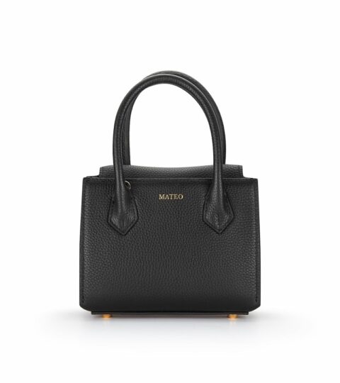 Bags MATEO  | Black Pebbled Leather Diana Bag