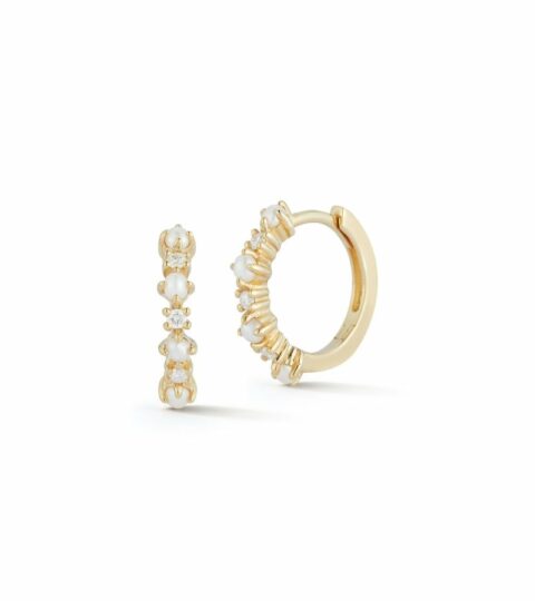 Women’S MATEO  | 14Kt The Little Things Pearls And Diamond Huggies