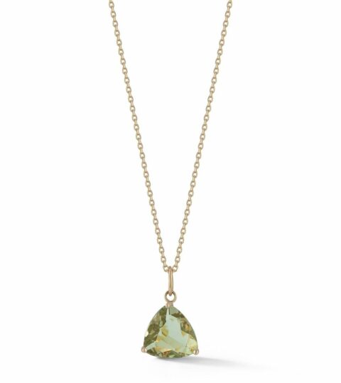 Women’S MATEO  | 14Kt Green Amethyst Trillion Necklace