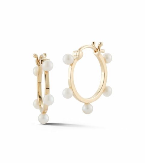 Women’S MATEO  | 14Kt Small Pearl Dot Hoops