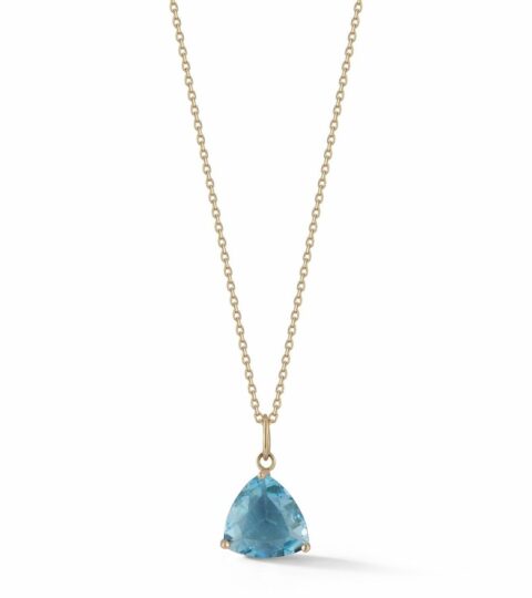 Women’S MATEO  | 14Kt Blue Topaz Trillion Necklace