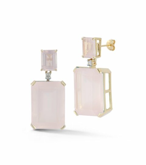 Women’S MATEO  | 14Kt Rose Quartz Frame Earrings