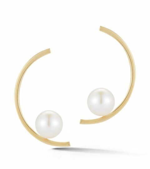 Women’S MATEO  | 14Kt Gold Half Moon Pearl Earring