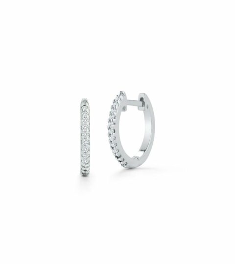 Women’S MATEO  | 12Mm Diamond Huggies – White Gold