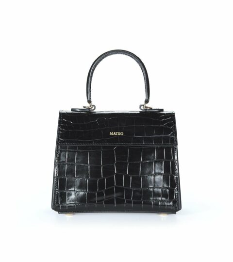 Bags MATEO  | Black Croc Elizabeth Bag