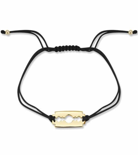 Men’S MATEO  | 14Kt Razor Blade On Black Nylon Bracelet