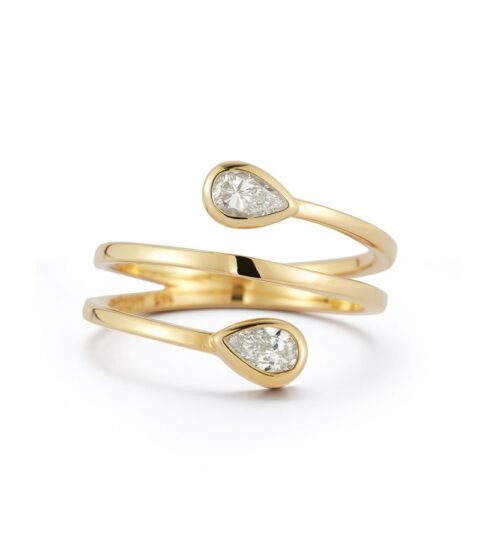 Women’S MATEO  | 14Kt Gold Pear Diamond Wrap Ring