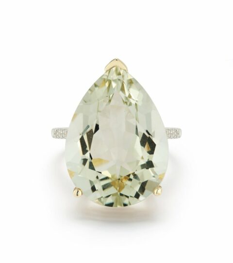 Women’S MATEO  | 14Kt Green Amethyst Pear Drop Ring