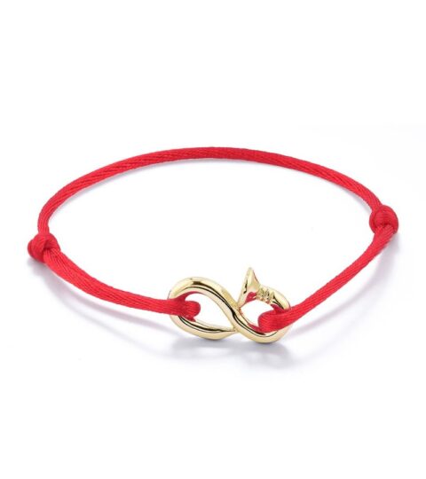 Men’S MATEO  | 14Kt Bent Nail On Red Nylon Cord Bracelet