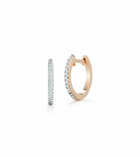 Women’S MATEO  | 12Mm Diamond Huggies – Rose Gold