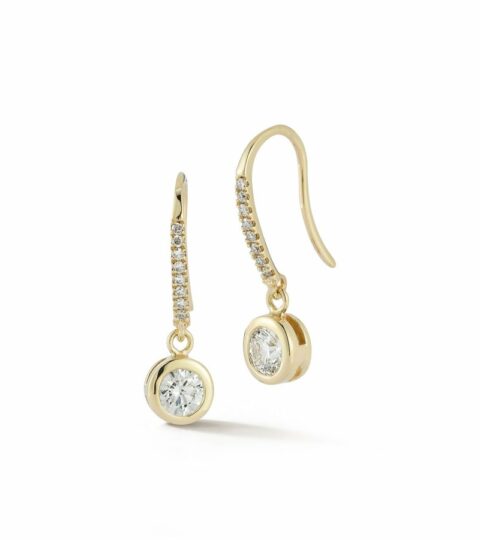 Women’S MATEO  | 14Kt Round Diamond Drop Earrings