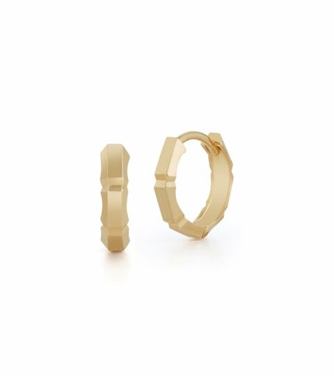 Women’S MATEO  | 14Kt Gold Faceted Huggies