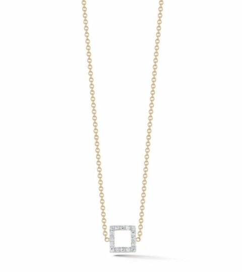 Women’S MATEO  | 14Kt Gold Mini Diamond Square Necklace