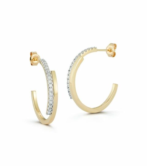 Women’S MATEO  | 14Kt Gold Diamond Bypass Hoops