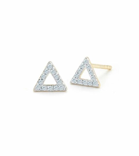 Women’S MATEO  | 14Kt Yellow Gold Mini Diamond Triangle Stud