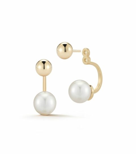 Women’S MATEO  | 14Kt Gold Ball And Pearl Ear Jacket Earrings