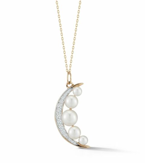 Women’S MATEO  | 14Kt Gold Pearl Crescent Moon Necklace