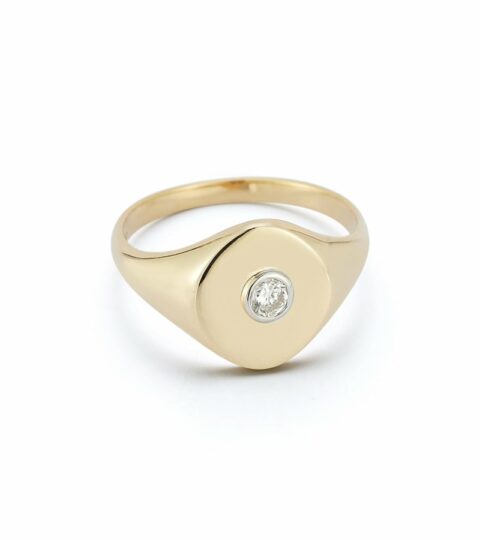 Women’S MATEO  | 14Kt Diamond Dot Signet Ring