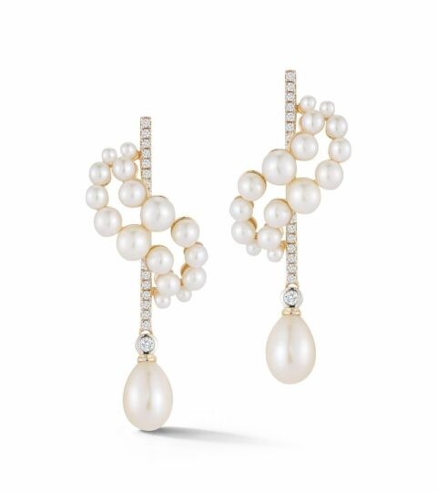 Women’S MATEO  | 14Kt Gold Pearl Curve Form Earrings