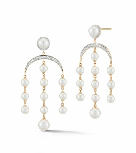 Women’S MATEO  | 14Kt Gold Pearl Crescent Moon Statement Earring