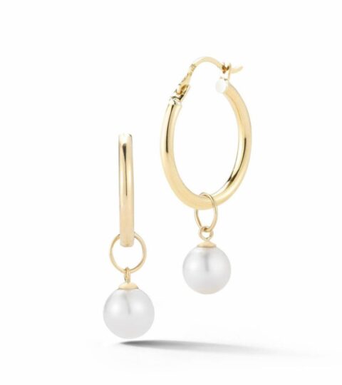 Women’S MATEO  | 14Kt Gold Small Detachable Pearl Hoops – 25Mm