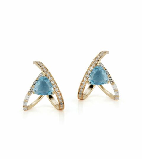 Women’S MATEO  | 14Kt Blue Topaz Y Hoops