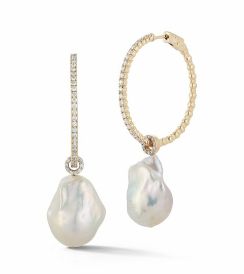 Women’S MATEO  | 14Kt Gold Baroque Pearl Detachable Diamond Hoops