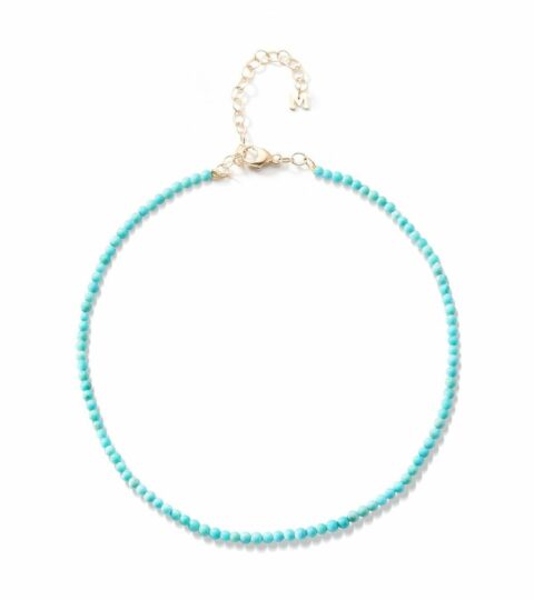 Men’S MATEO  | 14Kt 2Mm Round Turquoise Bead Bracelet