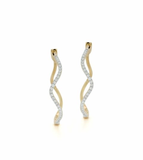 Women’S MATEO  | 14Kt Large Diamond Wave Hoops