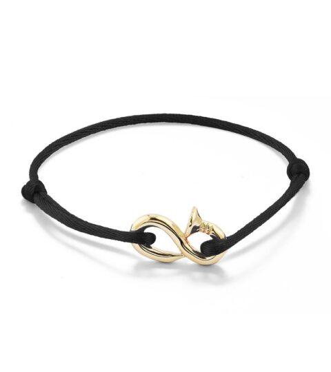 Men’S MATEO  | 14Kt Bent Nail On Black Nylon Cord Bracelet