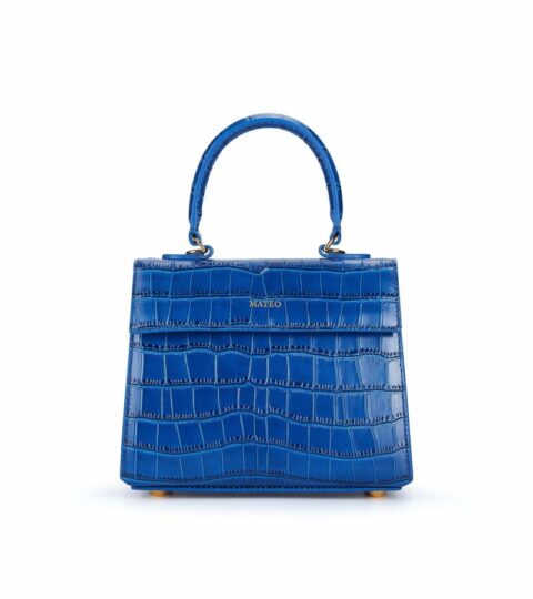 Bags MATEO  | Sapphire Blue Croc Elizabeth Bag